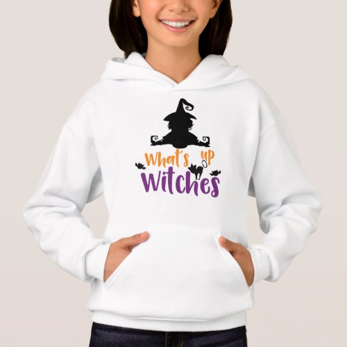 Whats Up Witches Witch Cat Bats Halloween Hoodie