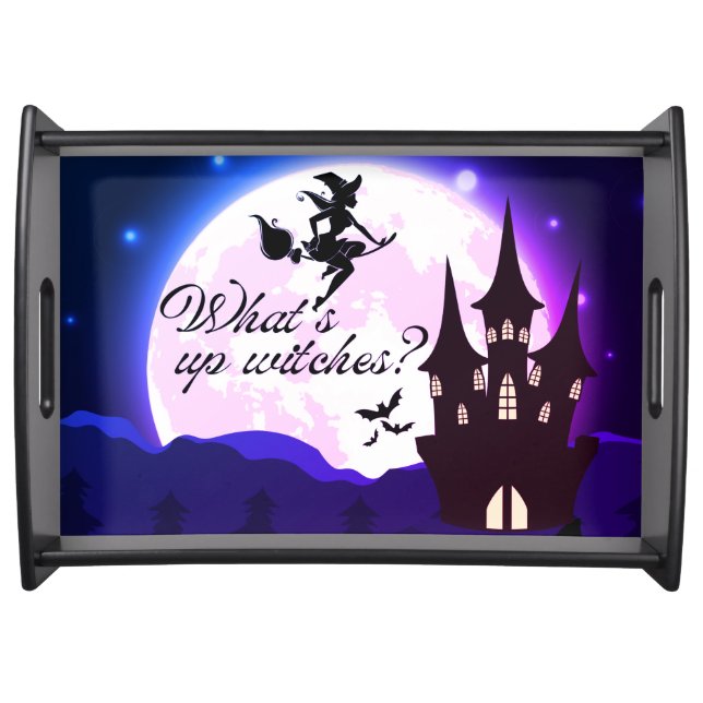 What's up Witches? Wooden Tray (Purple) (Front)