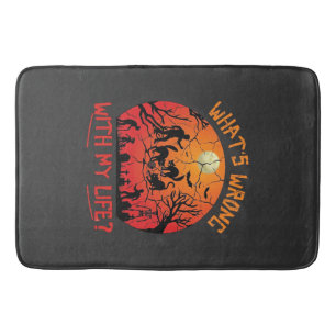 Whats Wrong Life Halloween Black Cats Zombies Grav Bath Mat