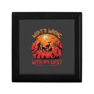 Whats Wrong Life Halloween Black Cats Zombies Grav Gift Box