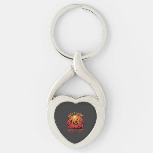Whats Wrong Life Halloween Black Cats Zombies Grav Keychain