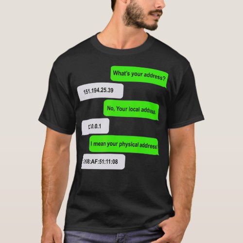 Whats Your Address Funny Networking Computer Nerd  T_Shirt