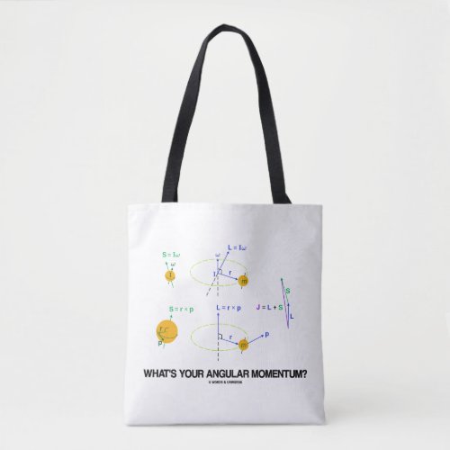 Whats Your Angular Momentum Physics Diagrams Tote Bag