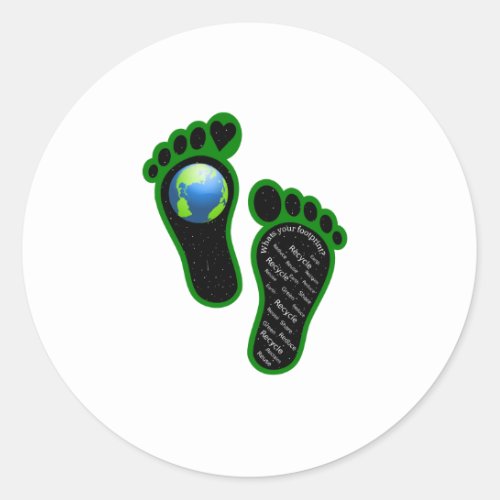 Whats Your Carbon Footprint Classic Round Sticker