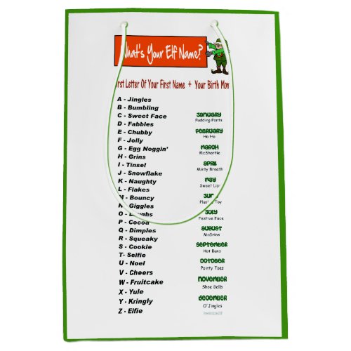Whats Your Elf Name  Gift Bag