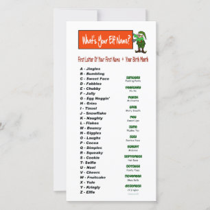What's Your Elf Name? Holiday Greeting Card