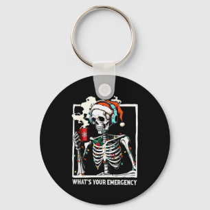 What's Your Emergency 911 Dispatcher Skeleton Chri Keychain