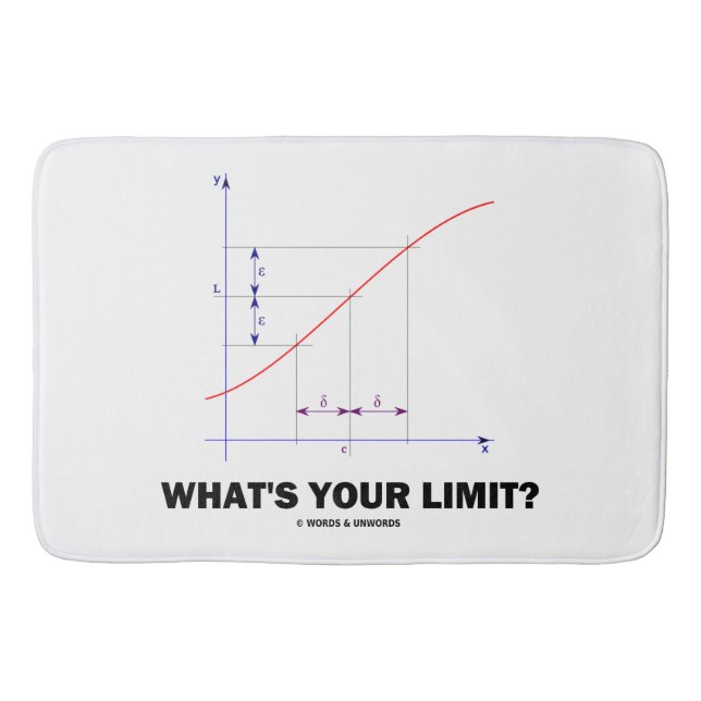 What's Your Limit? Limit Function Geek Humor Bathroom Mat (Front)