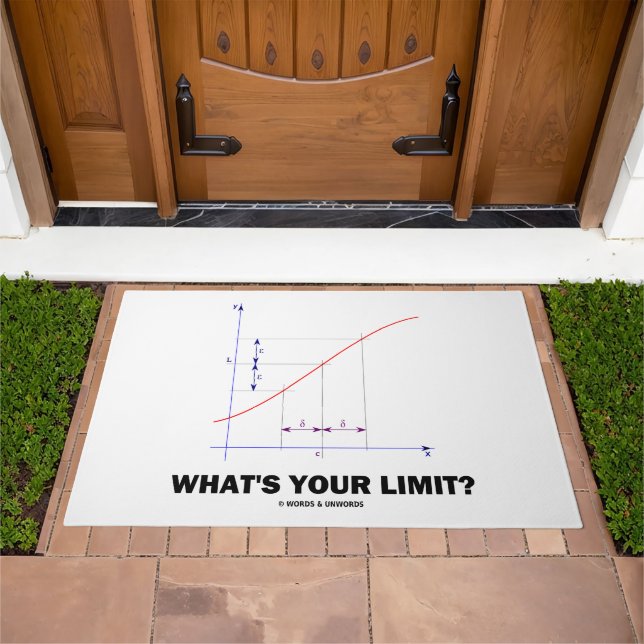 What's Your Limit? Limit Function Geek Humor Doormat (Outdoor)