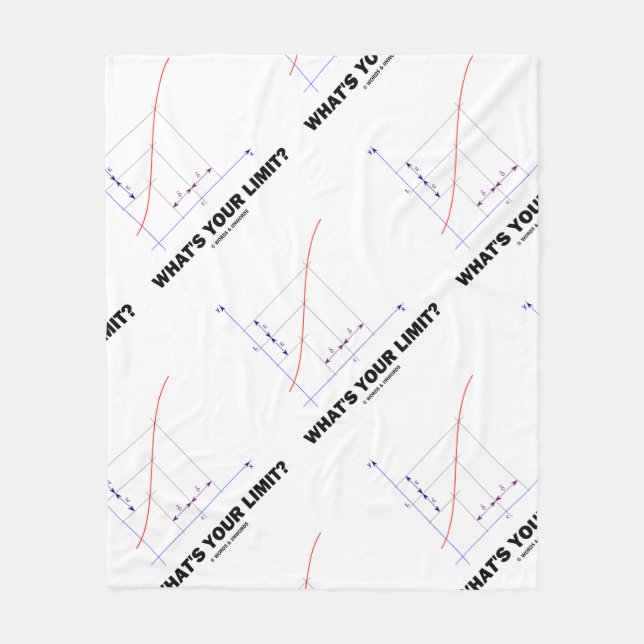 What's Your Limit? Limit Function Geek Humor Fleece Blanket (Front)