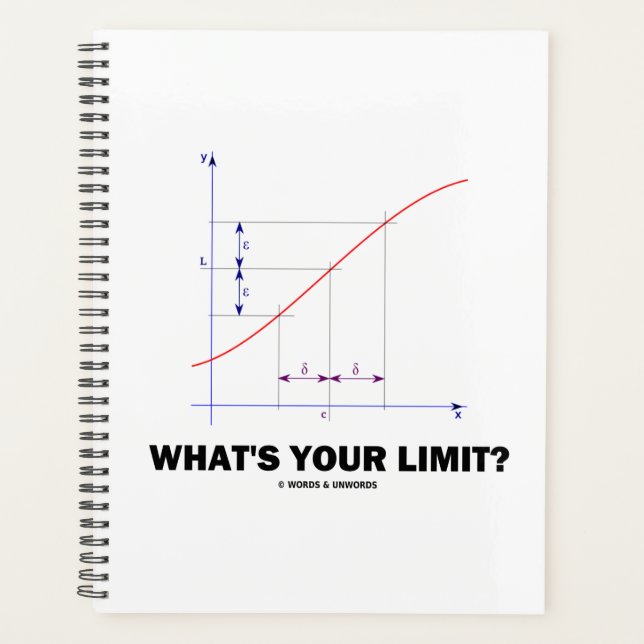What's Your Limit? Limit Function Geek Humor Planner (Front)