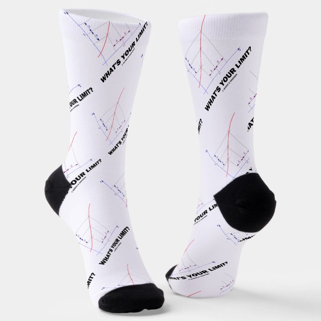 What's Your Limit? Limit Function Geek Humor Socks (Angled)