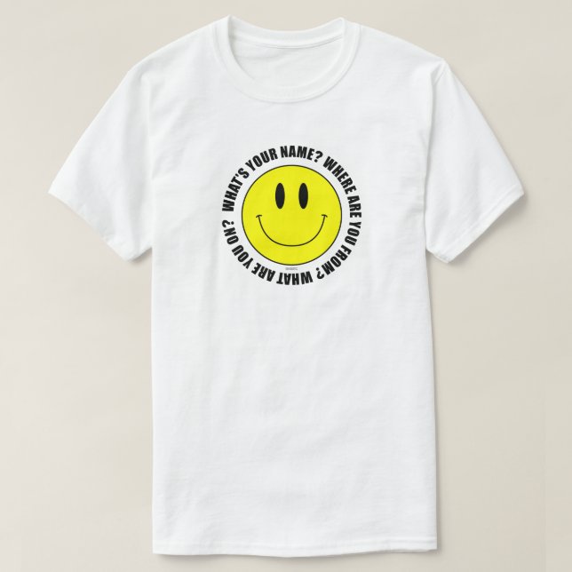 What's Your Name?... Smilie T-Shirt SUBTLE EDITION (Design Front)