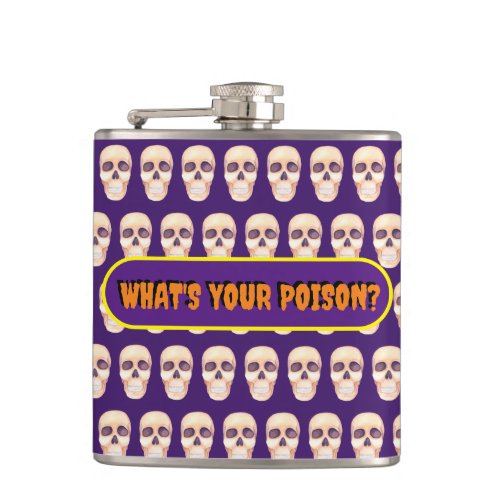 Whats Your Poison Vinyl Wrapped Flask
