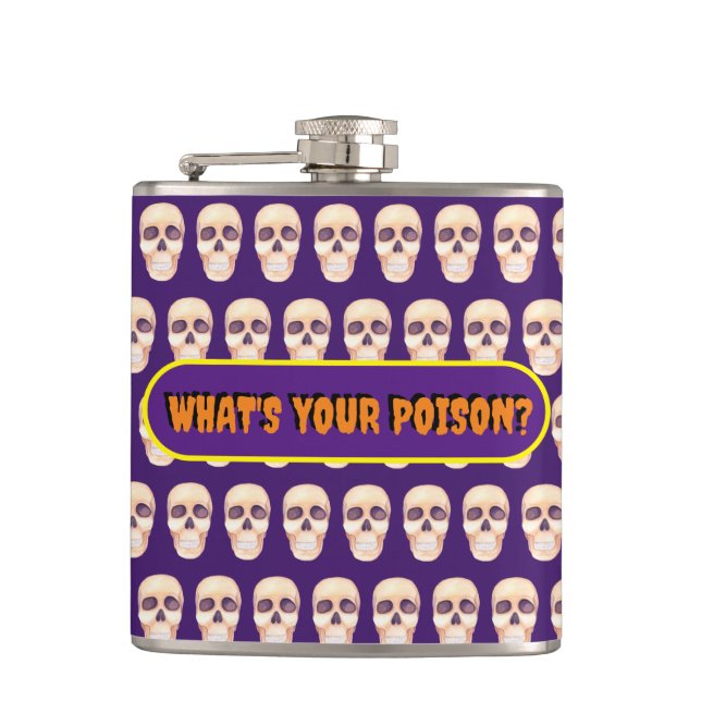 What's Your Poison Vinyl Wrapped Flask (Front)