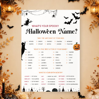 What's Your Spooky Halloween Name? | HalloweenGame Invitation