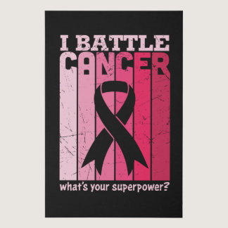 What's Your Superpower Breast Cancer Awareness Faux Canvas Print