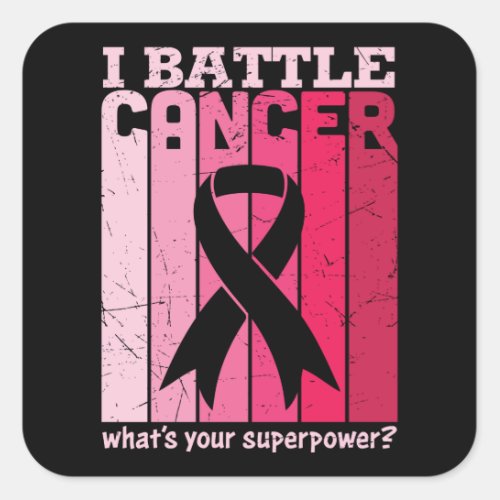 Whats Your Superpower Breast Cancer Awareness Square Sticker