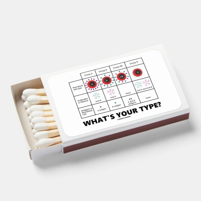 What's Your Type? Blood Cell Groups Matchboxes (Front Open)