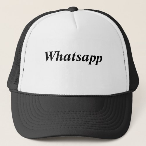Whatsapp Custom Text name Black color Hats Caps