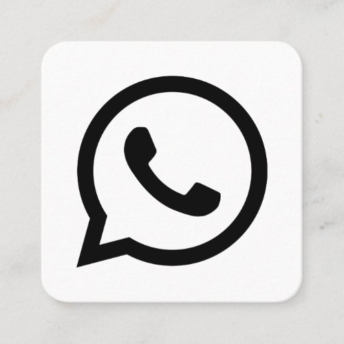 WhatsApp logo social media black and white promo Calling Card