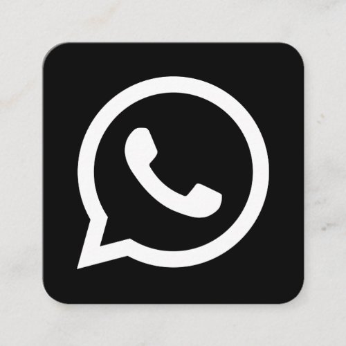 WhatsApp logo social media black and white promo Calling Card