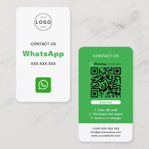 WhatsApp QR Code Simple Minimalist Logo Business Card