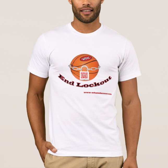 ¿WHAT'Z DA COUNT? "End Lockout"  Basketball Season T-Shirt (Front)