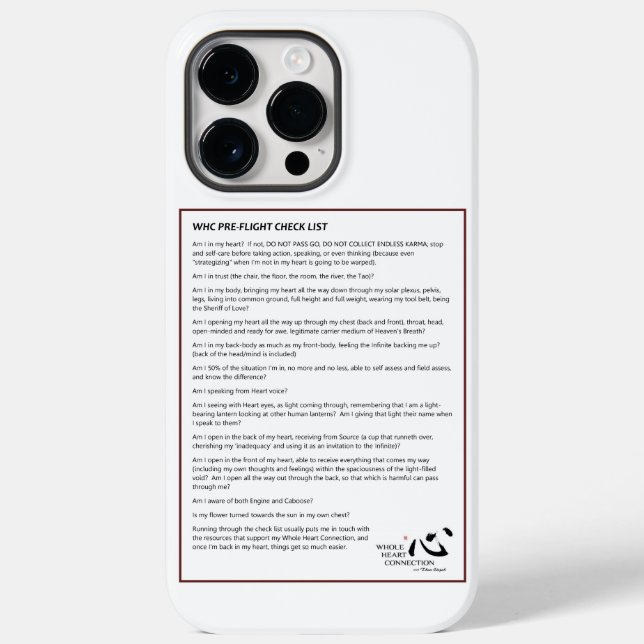 WHC Per-Flight Checklist Phone Case (Back)