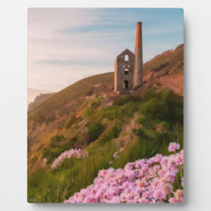 Wheal Coates tin mine, Cornwall England painting Plaque