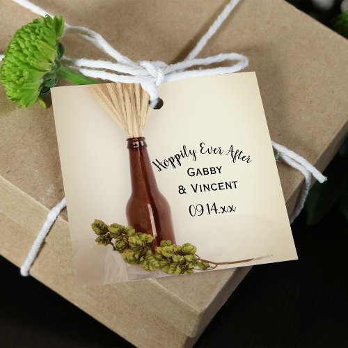 Wheat and Hops Beer Hoppily Ever After Wedding Favor Tags