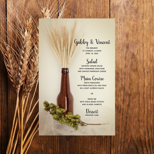 Wheat and Hops Brewery Wedding Menu