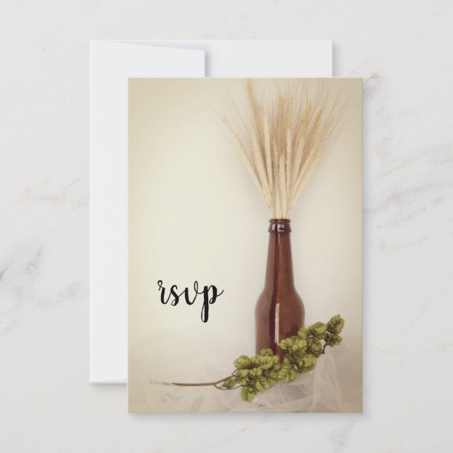 Wheat and Hops Brewery Wedding RSVP (Front)