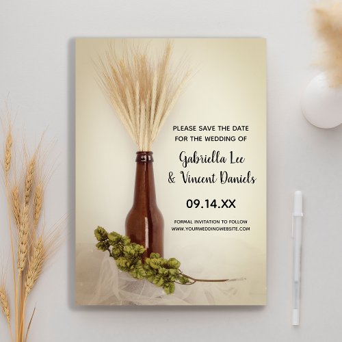 Wheat and Hops Brewery Wedding Save the Date