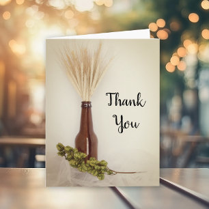 Wheat and Hops Brewery Wedding Thank You Note Card