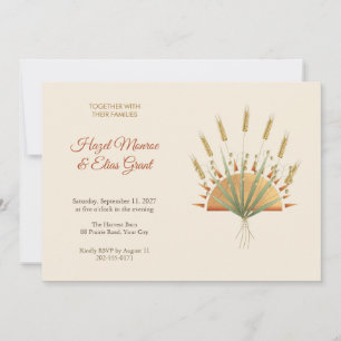 Wheat and Quaking Grass Sun Wedding Invitation