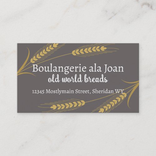 Wheat bread baking vegan food business cards