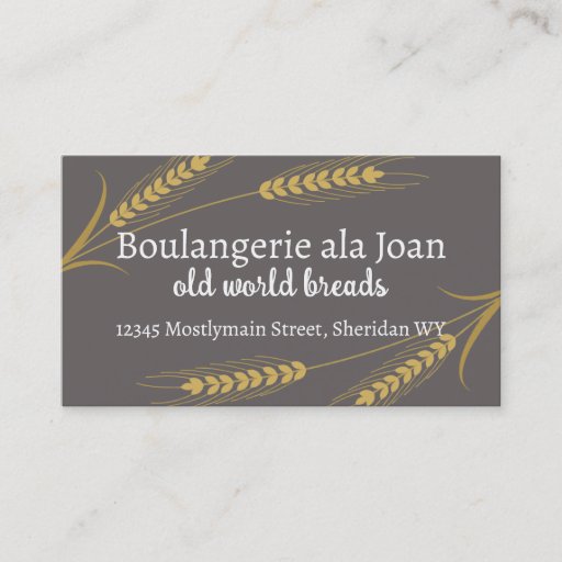 Customizable Wheat bread baking vegan food business cards
