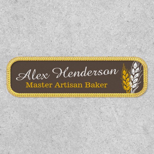Wheat brown yellow baker bakery custom name patch