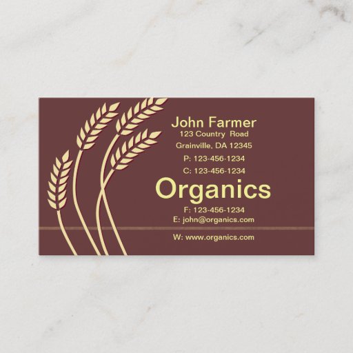 Customizable Wheat Business Card