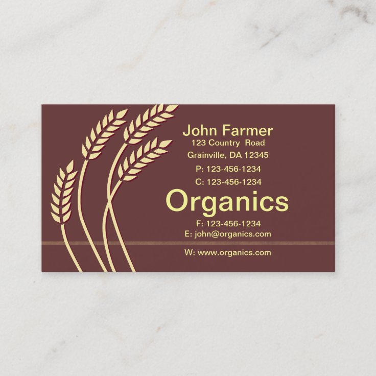 Wheat Business Card | Zazzle