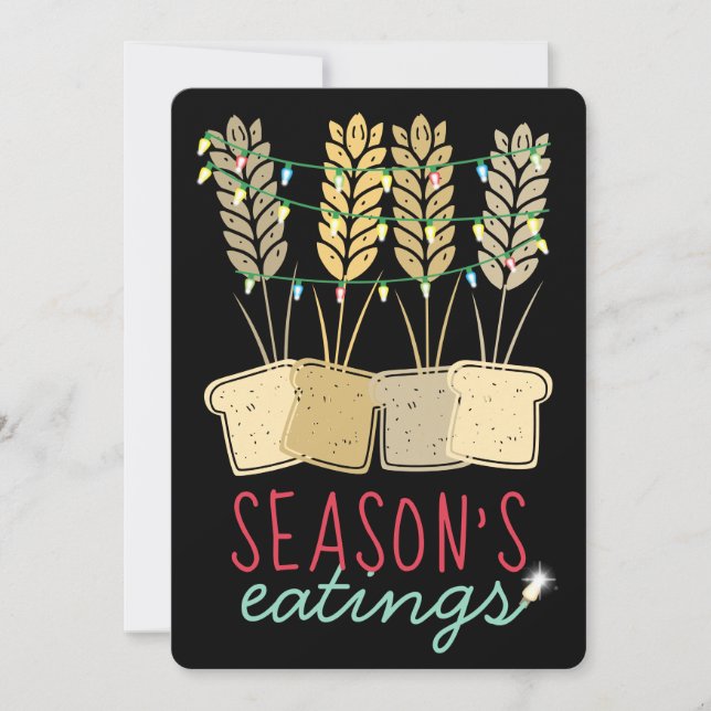 Wheat Christmas lights bread holiday baking Card (Front)
