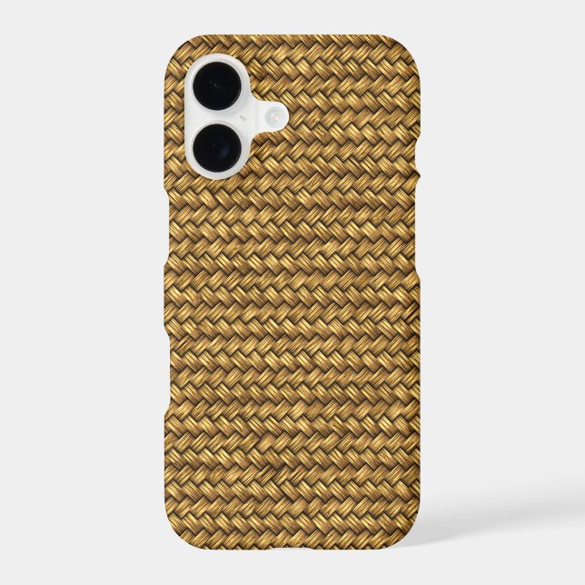 Wheat Color Basket Weave Pattern Texture Iphone Case (Back)