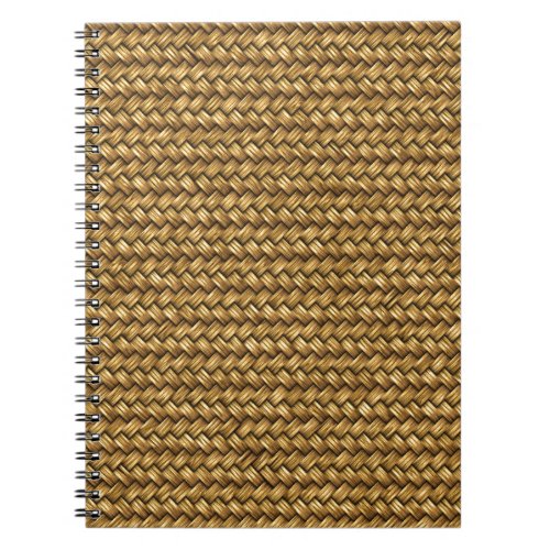 Wheat Color Basket Weave Pattern Texture Notebook