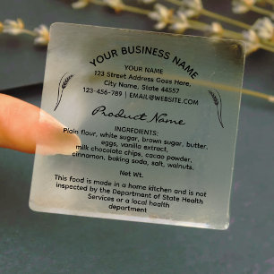Wheat Cottage Law Food label clear sticker