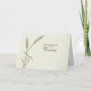 Wheat country wedding single grass card