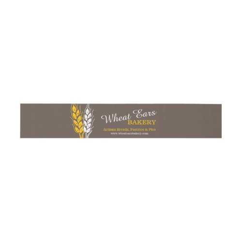 Wheat ears graphic bakery baked goods brown yellow invitation belly band