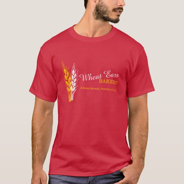 Wheat ears graphic bakery business t-shirt (Front)