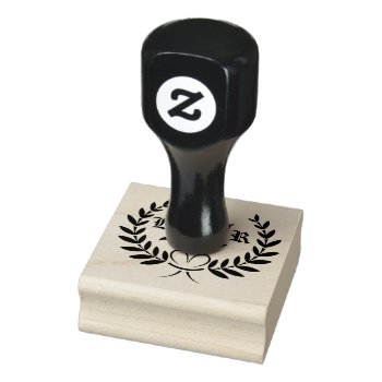Wheat Ears Monogram Rubber Stamp by mariannegilliand at Zazzle