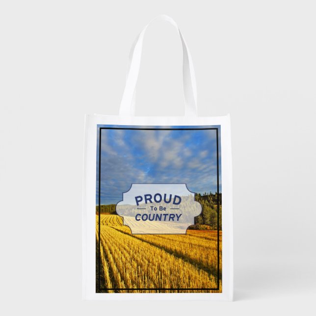 Wheat Field After Harvest Reusable Grocery Bag (Back)